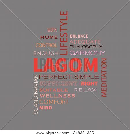 Concept Of Lagom Scandinavian Lifestyle Philosophy. Scandinavian Swedish Lifestyle. The Concept Of L