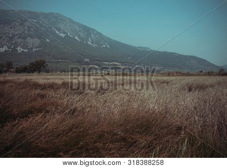 Mountain landscape. Akyaka city, Turkey
