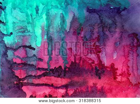 Watercolor Vivd Texture Abstract Background, Hand Drawn Illustration