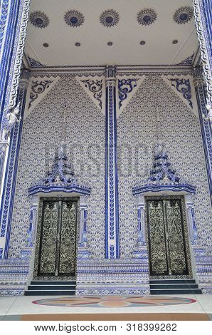 Chantaburi, Thailand - 4 August 2019 : Blue Church,pak Nam Khaem Nu Temple,chathaburi,thailand
