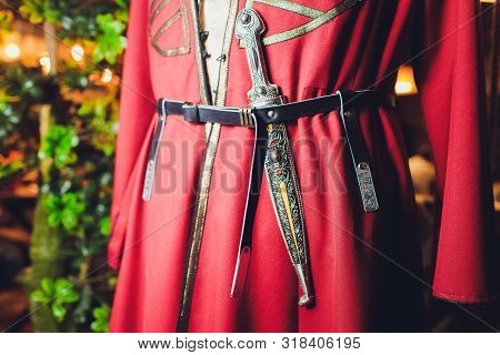 Detail Of The National Costume Of The Caucasian Highlander, Pockets For Rifle Charges, Circassian.