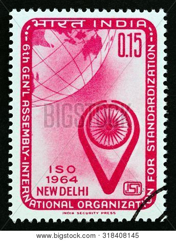 India - Circa 1964: A Stamp Printed In India Issued For The 6th International Organization For Stand