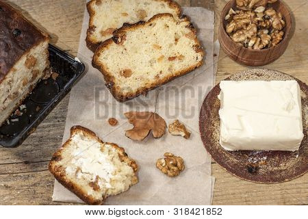 Barmbrack Or Bairin Breac Is A Traditional Irish Sweet Yeast Bread With Grapes And Raisins, Often Ea