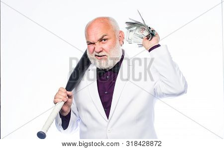 Successful Businessman. Brutal Business Life. Racket And Raiding. Kingpin Concept. Black Cash Money.