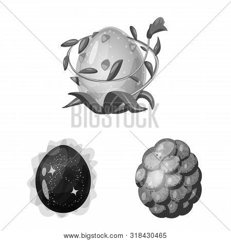 Vector Design Of Monster And Fantasy Sign. Collection Of Monster And Big Stock Vector Illustration.