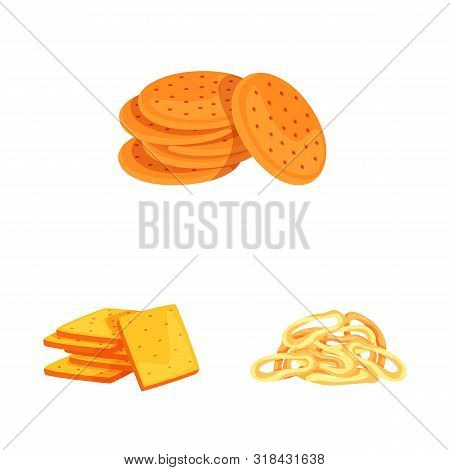 Vector Illustration Of Food And Crunchy Symbol. Collection Of Food And Flavor Vector Icon For Stock.