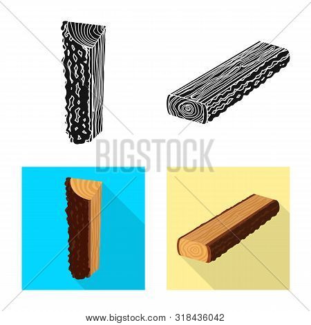 Isolated Object Of Tree And Raw Icon. Set Of Tree And Construction Vector Icon For Stock.
