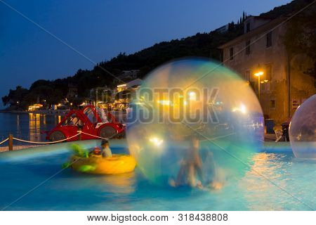 Night At Moscenisca Draga Beach In Croatia