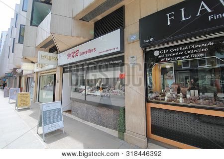 London England - June 2, 2019: Hatton Garden Jewellery District London Uk