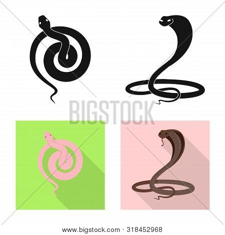 Vector Design Of Mammal And Danger Symbol. Set Of Mammal And Medicine Stock Vector Illustration.