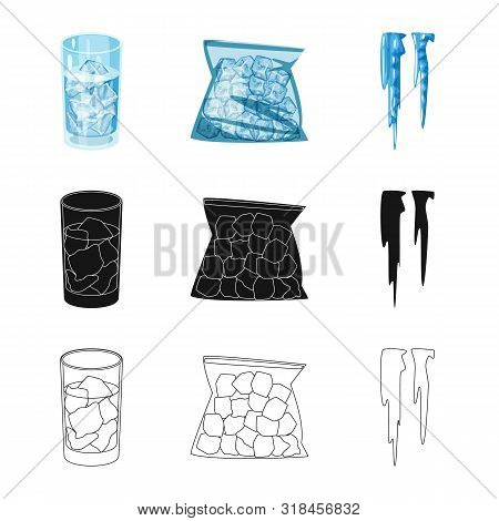 Vector Illustration Of Texture And Frozen Sign. Set Of Texture And Transparent Stock Vector Illustra