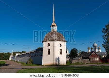 Southeast Corner Tower And The Wall Of The Tikhvin Assumption (assumption). Tikhvin, Russia
