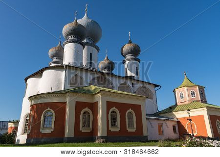 Assumption Cathedral In Tikhvin Assumption (bogorodichny Uspensky)   Monastery,  Tikhvin, Russia