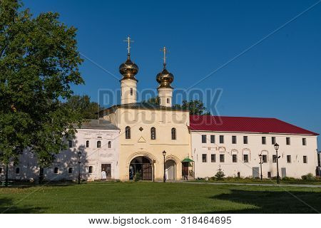 Holy Gates And Kelar Cells In The Tikhvin Assumption (assumption) Monastery. Tikhvin, Russia