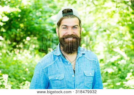 Freshly Cut. Happy Brutal Man With Beard. Barber. Hispter Style. Fashion Portrait Of Man. Hair Beard
