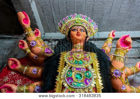 Clay Idol Face Of Goddess Durga