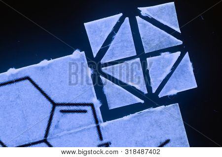 pieces of paper with chemical structures, micro dosing concept