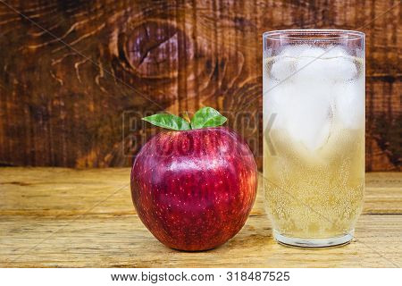 Apple Spritzer (apfelschorle) Pitcher, Glass Pitcher Of Homemade Spritzer Served With Crushed Ice An