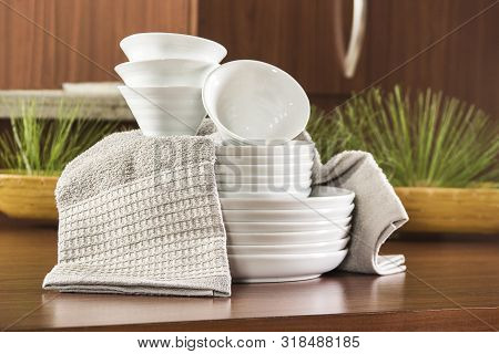 Gourmet Bowl Set Restaurant White And Wood