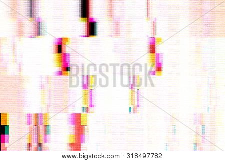 Abstract Background With Glitch Scanlines Tv Style