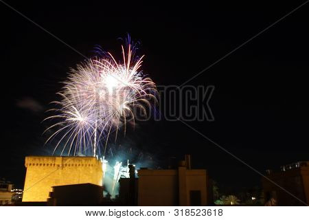 Fireworks In Elche, Spain, For The Festivities In August