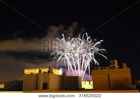 Fireworks In Elche, Spain, For The Festivities In August