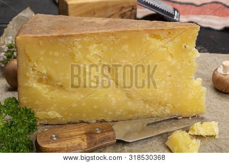 Cheese Collection, Aged Maniva Cheese From Alpine Valleys Near Mount Maniva, North Italy