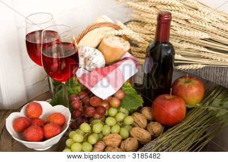 Vin et panier