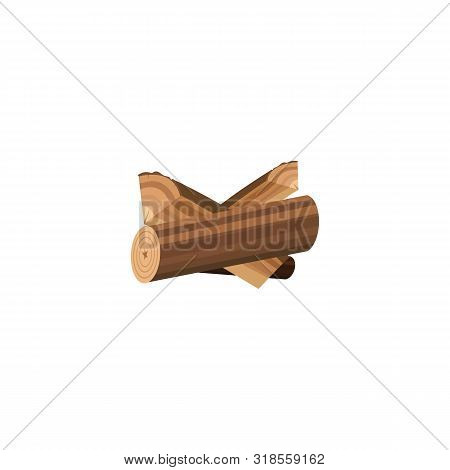 Small Firewood Log Stack Isolated On White Background