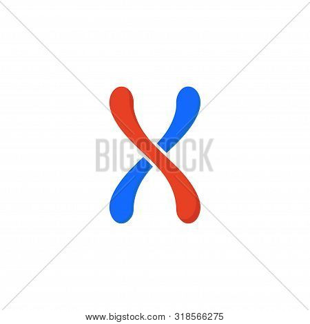 Biology, Chromosome Color Flat Vector Icon Illustration