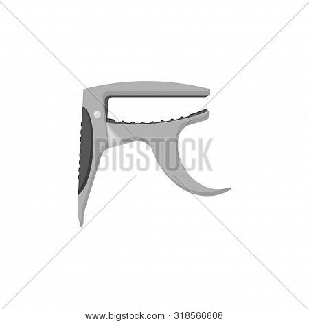 Capo Guitar In Flat On White Background