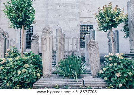 Suleymaniye Mosque Cemetery With Tomb Of Legendary Turkish Sultan Suleyman