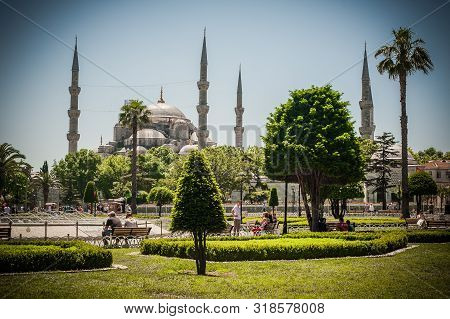 Hagia Sophia Museum And Fountain View From Sultan Ahmet Park