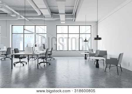 Industrial Style Office Interior With Lounge