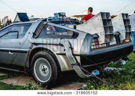 Moscow, Russia - July 27, 2019: A Futuristic Design Early For Its Time, The Delorean Starred In The 