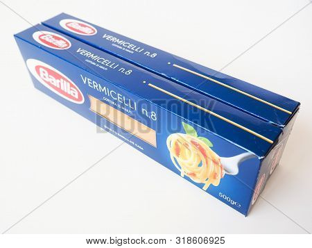 Parma - Aug 2019: Barilla Logo On A Packet Of Pasta