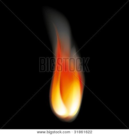 Langues de flamme brillante avec de la fumée. Transparent. Version pixellisée