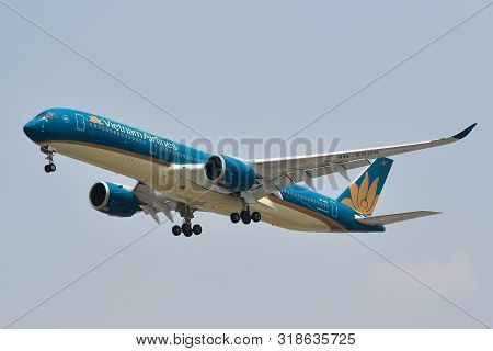 Airplane Landing At Tan Son Nhat Airport
