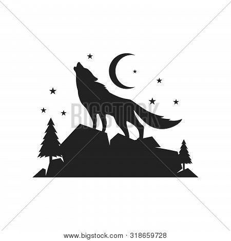 A Lone Wolf Logo Design Background Vector Concept Illustration