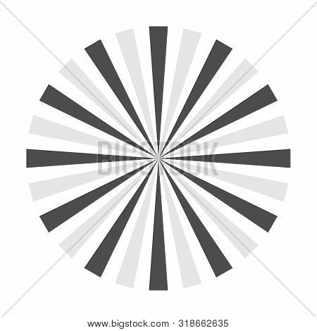 Monochrome Black And White Abstract Sunburst Pattern Background.