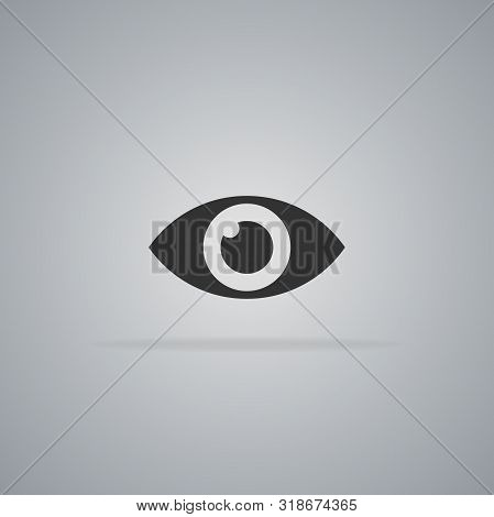 Black Eye Icon In Flat Style Isolated On Gray Background. Vector Illustration.