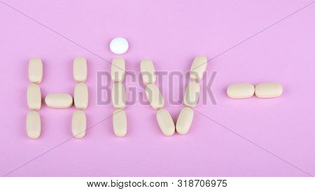 Hiv Therapy Efavirenz On Pink Background At Dry Sunny Summer Day