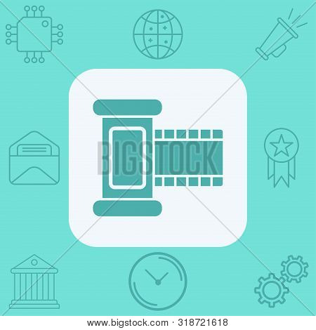 Film Ree Icon Vector, Filled Flat Sign, Solid Pictogram Isolated On White. Symbol, Logo Illustration
