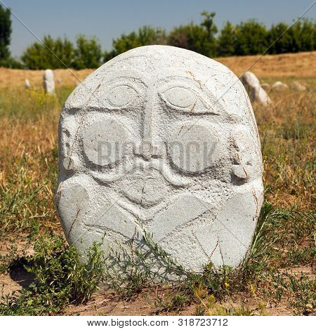 Historic Stone Statue Sculpture Near Burana Tower