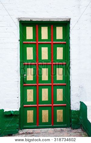 Detail Of The Beautiful Antique Houses Of The Small Town Of Mongui In Colombia