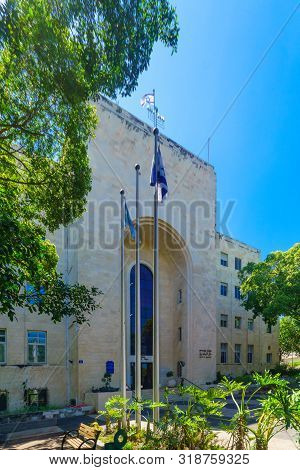 Haifa, Israel - August 22, 2019: View Of The City Hall Building In Haifa, Israel