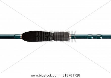 Spinning Rod Close Up Isolated On White Background.