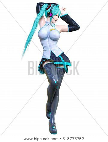 3D Comics Cosplay Anime Girl.