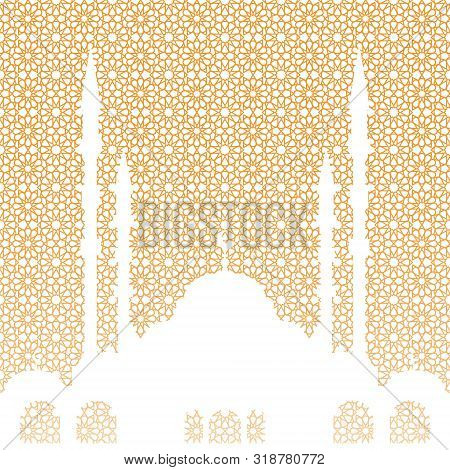 Eid Adha Mubarak Arabic Calligraphy Greeting Card. Vector Illustration