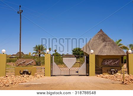 Mariental, Namibia - March 25, 2019 : Entry Gate To The Lapa Lange Game Lodge In Southern Namibia, O
